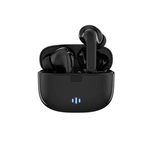 A12 Pro Bluetooth 5.2 TWS earbuds in black with LED power display and charging case
