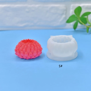 Small succulent and berry silicone mold with detailed red DIY candle and soap sample