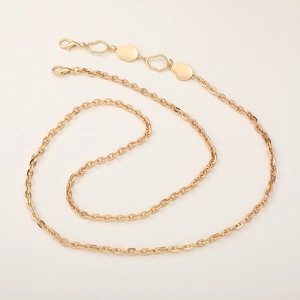 Golden irregular chain strap with lobster clasps and metal plate charms for DIY bags