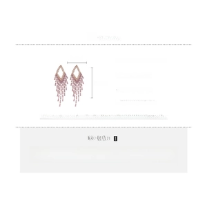 Detail specifications of purple zircon tassel earrings with copper and silver needle