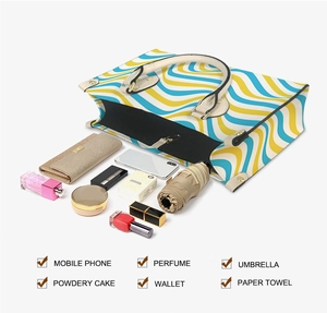 Interior view of large PU Jack Skellington tote bag showing spacious storage capacity