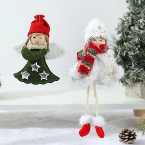 Cute plush Christmas angel dolls with wings for Christmas tree decoration and hanging ornaments