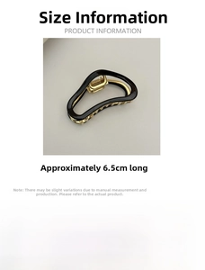 Detail view of a 6.5cm cloud-shaped acetate and metal hair claw clip for women