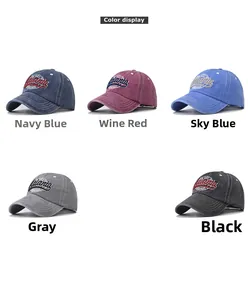 Détail des casquettes de baseball Atlanta en coton délavé, disponibles en cinq coloris divers