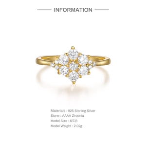 Detail of S925 sterling silver ring featuring AAAA zirconia and engraved 925 stamp
