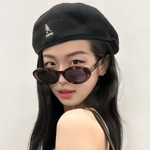 Retro Oval Sunglasses Vintage PC Plastic Frame Gold Star Decor UV400 Protection Trendy Y2K Eyewear For Women Men