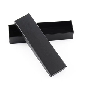 Elegant long black gift box for stainless steel bookmarks with a lid and soft lining
