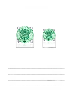 Size parameters for S925 silver studs in 6mm and 8mm with Paraiba-colored rose cut stones