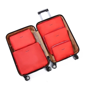 Travel Packing Cubes Polyester Waterproof Luggage Organizer Bags Breathable Mesh Clothing Storage Laundry Pouches Zippered