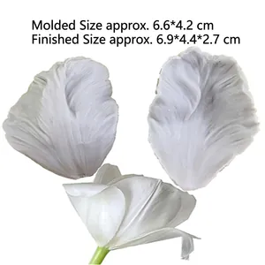 Tulip petal silicone mold set with dimensions for fondant cake and clay art craft