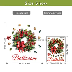Größenangaben für Weihnachts-Wandtattoo mit fertigen Maßen von 38x37cm und Details