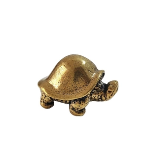 Retro brass dragon turtle ornament for home office desk decor with smooth metallic finish