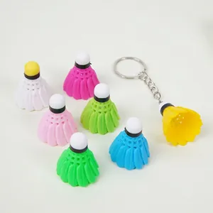 Llavero Mini Bádminton Colgante Plástico PVC Modelo Simulación Deportivo Colorido Adorno Para Bolso Regalo