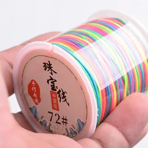 Rainbow gradient 72# nylon cord for DIY jewelry and handmade Chinese knot weaving