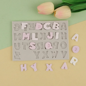 Silikonform für 26 Buchstaben mit Sternmuster für DIY Harz und Gips Handwerk