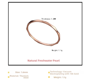 Detail of 1.6mm faceted rose gold titanium steel ring with 18k vacuum plating