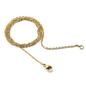 Polished 18K gold-plated stainless steel O-chain necklace with a secure lobster clasp