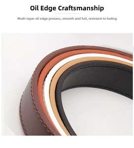 Detailed macro shot showing the smooth painted edges of assorted faux leather belts