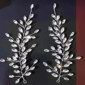 Handmade Rhinestone Leaf Hair Clips Set Of 2 Gold Silver Elegant Bridal Hair Accessories For Wedding Party Women Jewelry