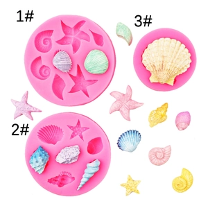 Ocean Theme Starfish Shell Silicone Mold For Fondant Cake Decoration Chocolate Baking Marine Style Clay Craft Tool