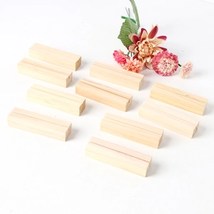 Set of 10 rectangular wooden card holders with slots for desk calendars and photos