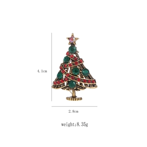 Detailansicht der Vintage-Weihnachtsbaumbrosche mit Maßen 4,1x2,8 cm und Gewicht von 8,35 g