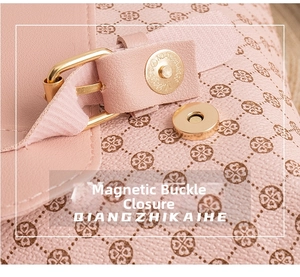 Detailansicht der rosa Ledertasche mit hochwertigem goldenem Magnetverschluss-Clip