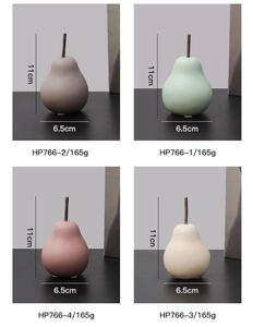 Figurines de poires en céramique Morandi avec dimensions précises et détails de poids