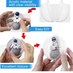 Detailed guide on filling and closing the clear acrylic DIY Christmas ball ornament
