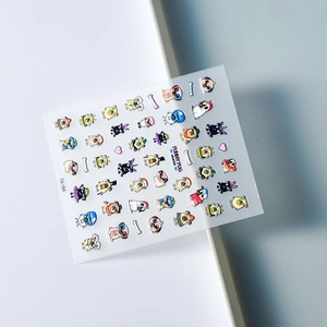 Stickers nail art 5D Funny Pug avec diverses illustrations de chiens de dessin animé