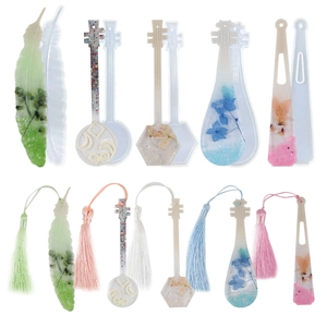 Moules En Silicone Pour Signets Formes De Pipa Instrument De Musique Classique Plume Moulage Résine Époxy DIY Artisanat Fait Main