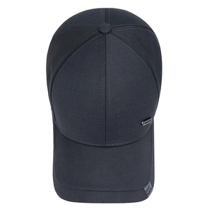 Classic dark blue baseball cap for men with Sport Fashion label and metal emblem detail