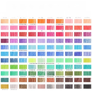 Detailed color chart showing 120 vibrant shades for professional colored pencil set