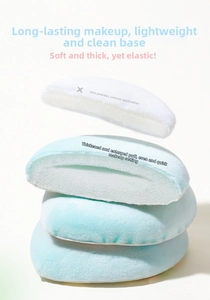 Cross-section of thickened flocking powder puff showing high-elasticity sponge core