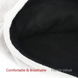 Winter thermal neck gaiter with white sherpa fleece exterior and soft black lining