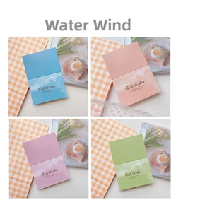 Detail of four-color watercolor gradient greeting cards with Best Wishes text