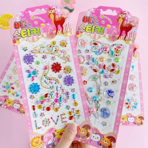 3D Crystal Gem Stickers Acrylic Rhinestone Self-Adhesive DIY Decoration Scrapbook Notebook Cute Cartoon Animal For Kids