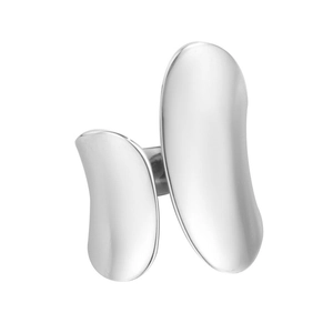 Minimalistischer S925 Sterlingsilber Ring mit einzigartigem doppelt gewölbtem Design