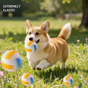 Durable elastic rubber pet toy ball for dogs playing in grass with high bounce