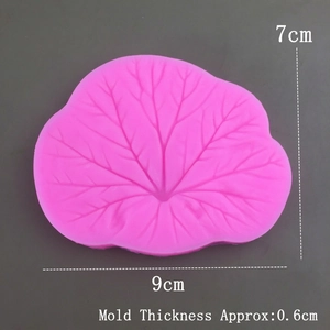 Pink heart-shaped lotus leaf silicone mold with detailed vein texture for resin clay crafts