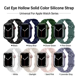 Correa de silicona ojo de gato para Apple Watch en 8 colores con diseño hueco y elegante