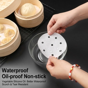 Waterproof non-stick round silicone steamer paper for buns and dumplings