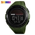 Army green solar powered digital sports watch with 50m waterproof silicone strap
