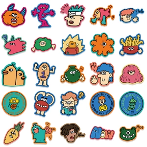 50pcs colorful cartoon doodle stickers for laptop and skateboard decoration set