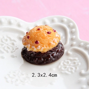 Macro detail of miniature resin ice cream dessert accessory with size 2.3x2.4cm