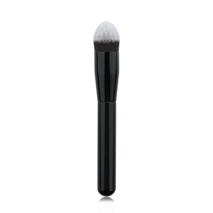 Large foundation brush with black handle and dual-tone dome bristles for makeup