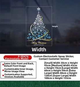 Detail of Christmas tree electrostatic window sticker with vivid dual-sided printing