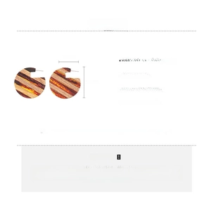 Detailed size and material guide for wood resin round geometric silver needle earrings