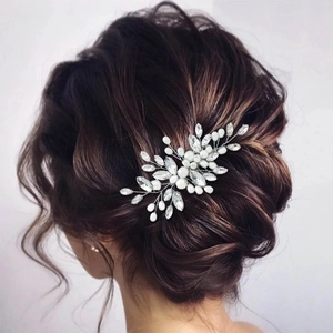 Elegante pettine per capelli da sposa con perle e cristalli per acconciature da sposa
