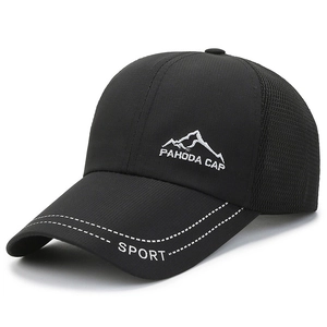 Black breathable mesh baseball cap for men with Pahoda Cap mountain embroidery for outdoor